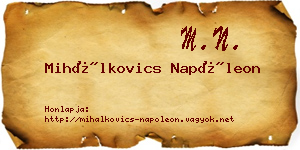 Mihálkovics Napóleon névjegykártya
